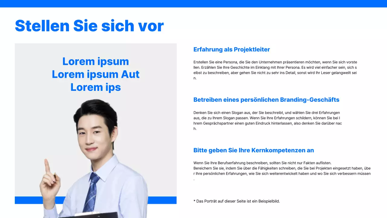 Einfache Karrieremappe mit blauem Hintergrund