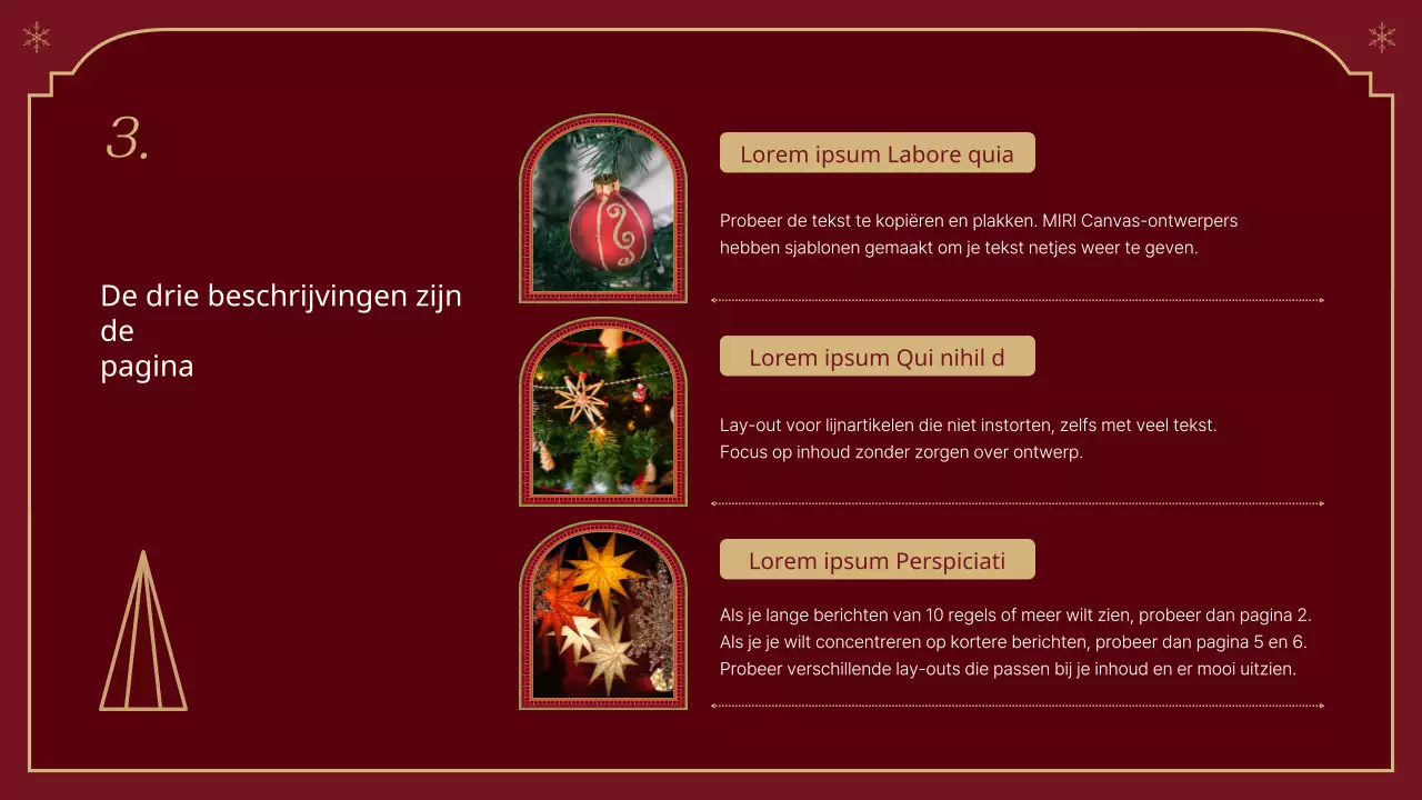 Een klassieke kerstreportage in rood en beige