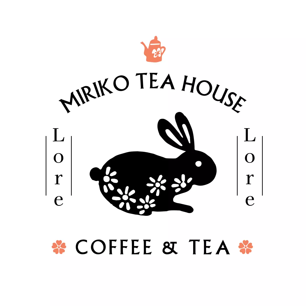 Retro teahouse with illustrations of traditional concepts