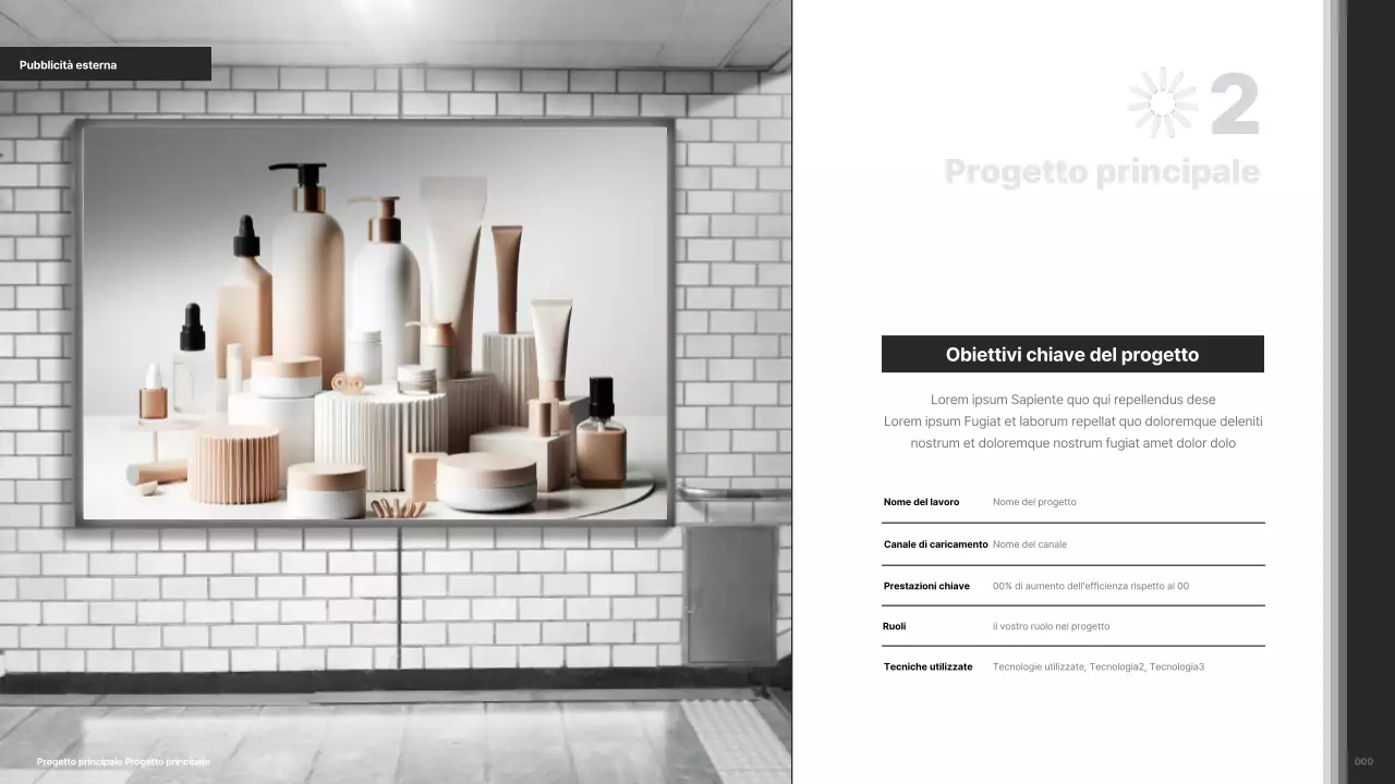 Portafoglio minimalista in bianco e nero per marketer in carriera