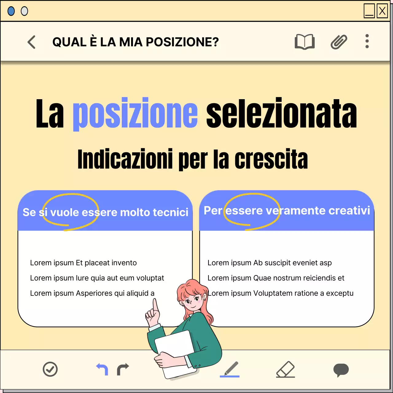 Una guida alla pianificazione della carriera con un concetto di blocco note giallo e kitsch.