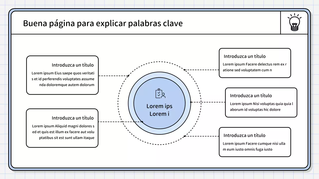 Un sencillo informe de síntesis de color azul claro