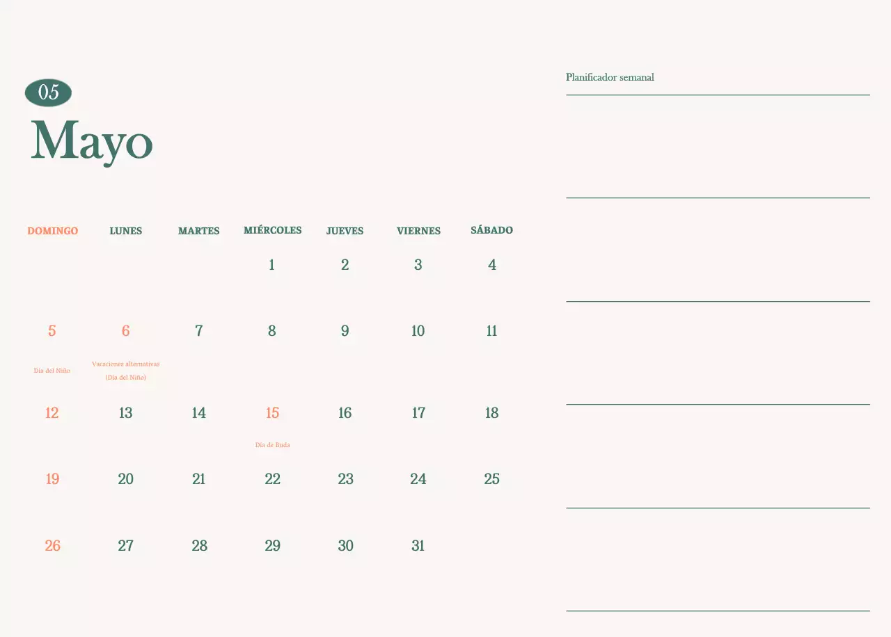 Calendario de cafés con recomendaciones de bebidas del mes