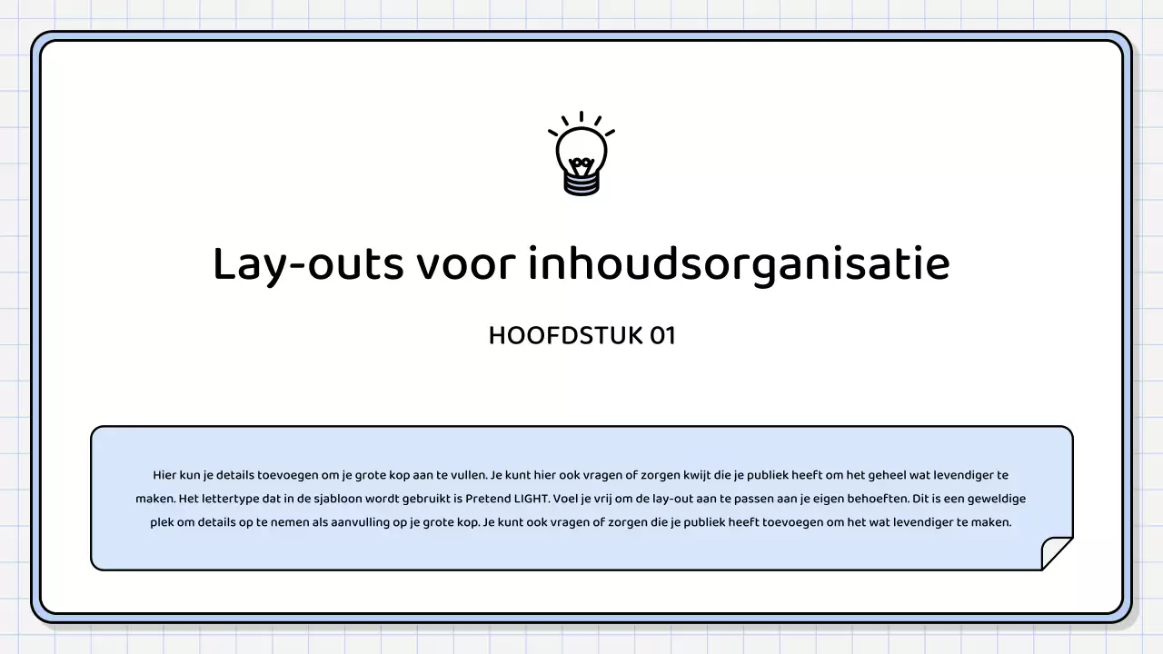 Een eenvoudig, lichtblauw samenvattend rapport