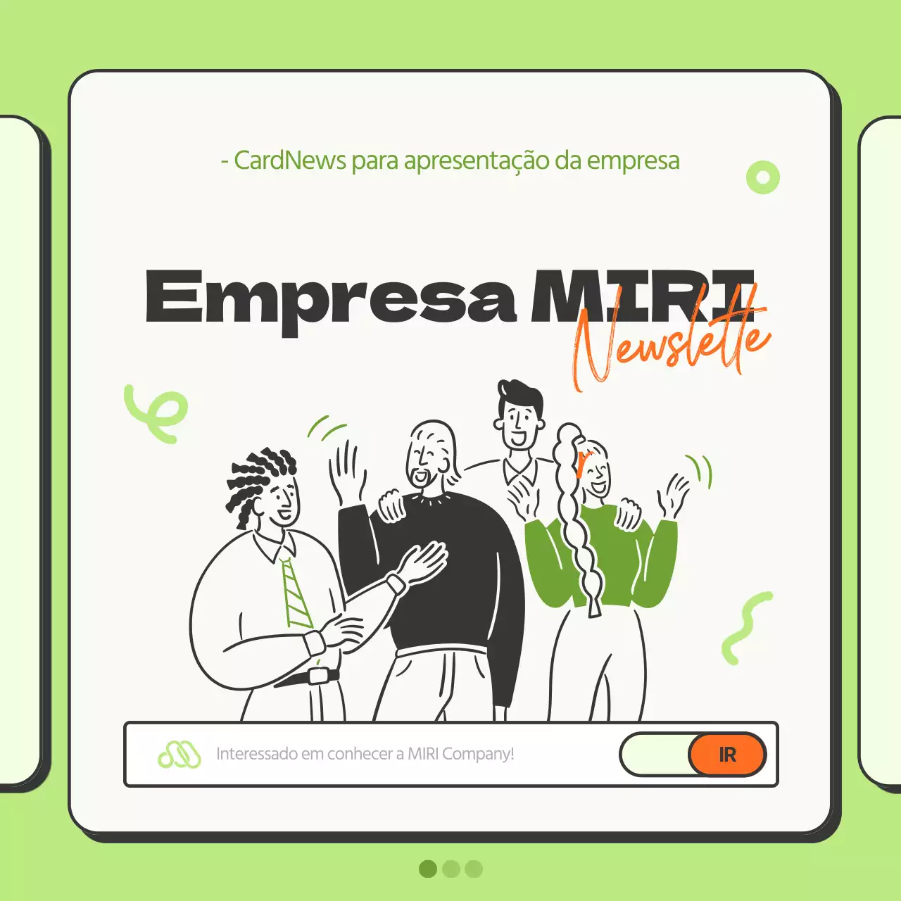 Promoção simples da empresa em chartreuse e laranja
