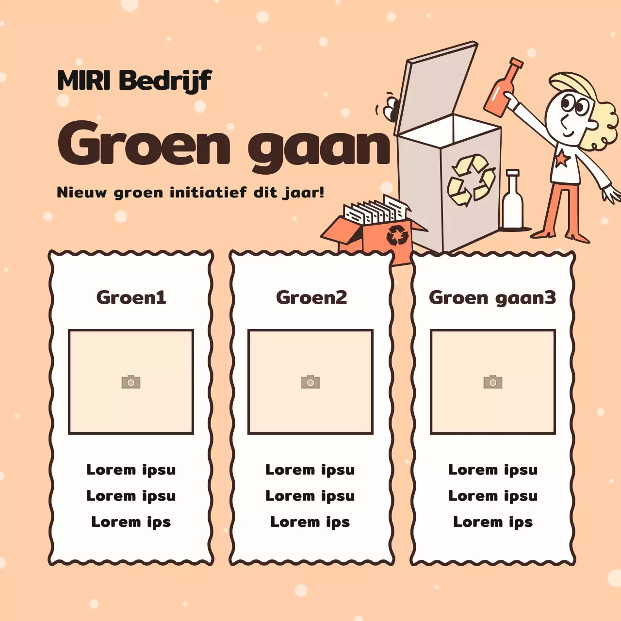 Promoot de goede daden van je bedrijf in oranje en geel