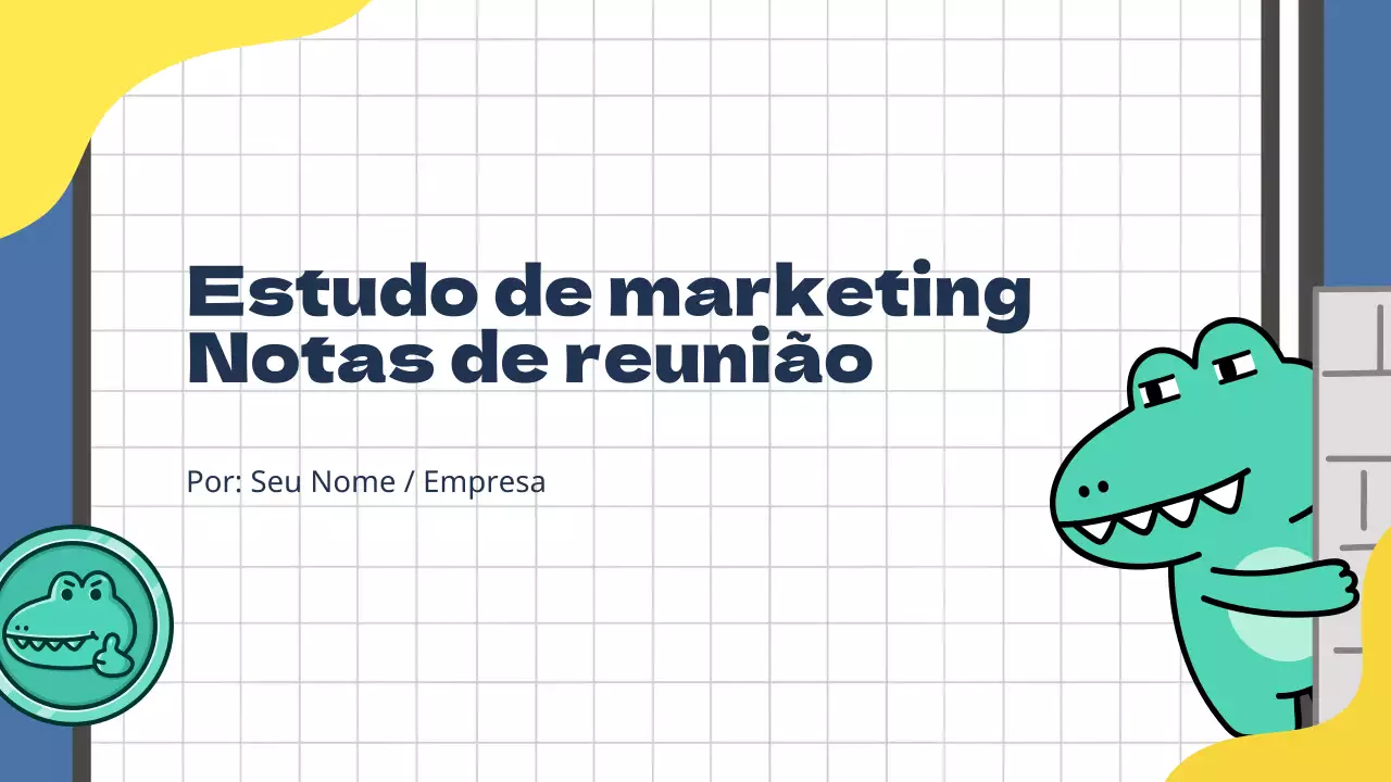 Relatório de notas de estudo de marketing da moda azul e amarela