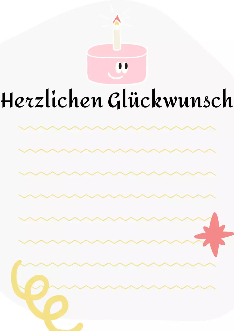 Einfache Geburtstagseinladung in Rosa und Grau