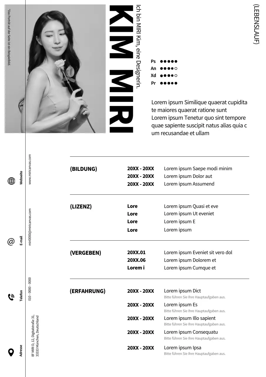 Modernes Designer-Lebenslauf-Anschreiben in Weiß