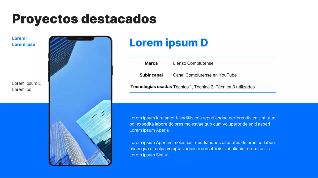 Cartera profesional sencilla con fondo azul