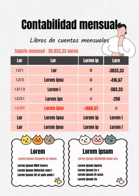 Planificador doméstico mensual minimalista en rosa y negro