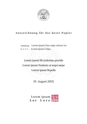 Einfaches Konzept für den Preis für die beste Arbeit an der Universität mit einem Formular für den Schulpreis