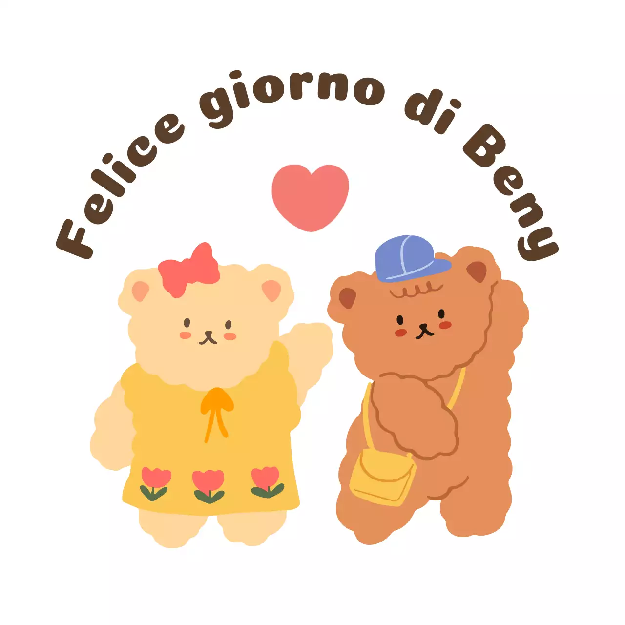Cartoleria con due simpatici orsacchiotti in piedi insieme