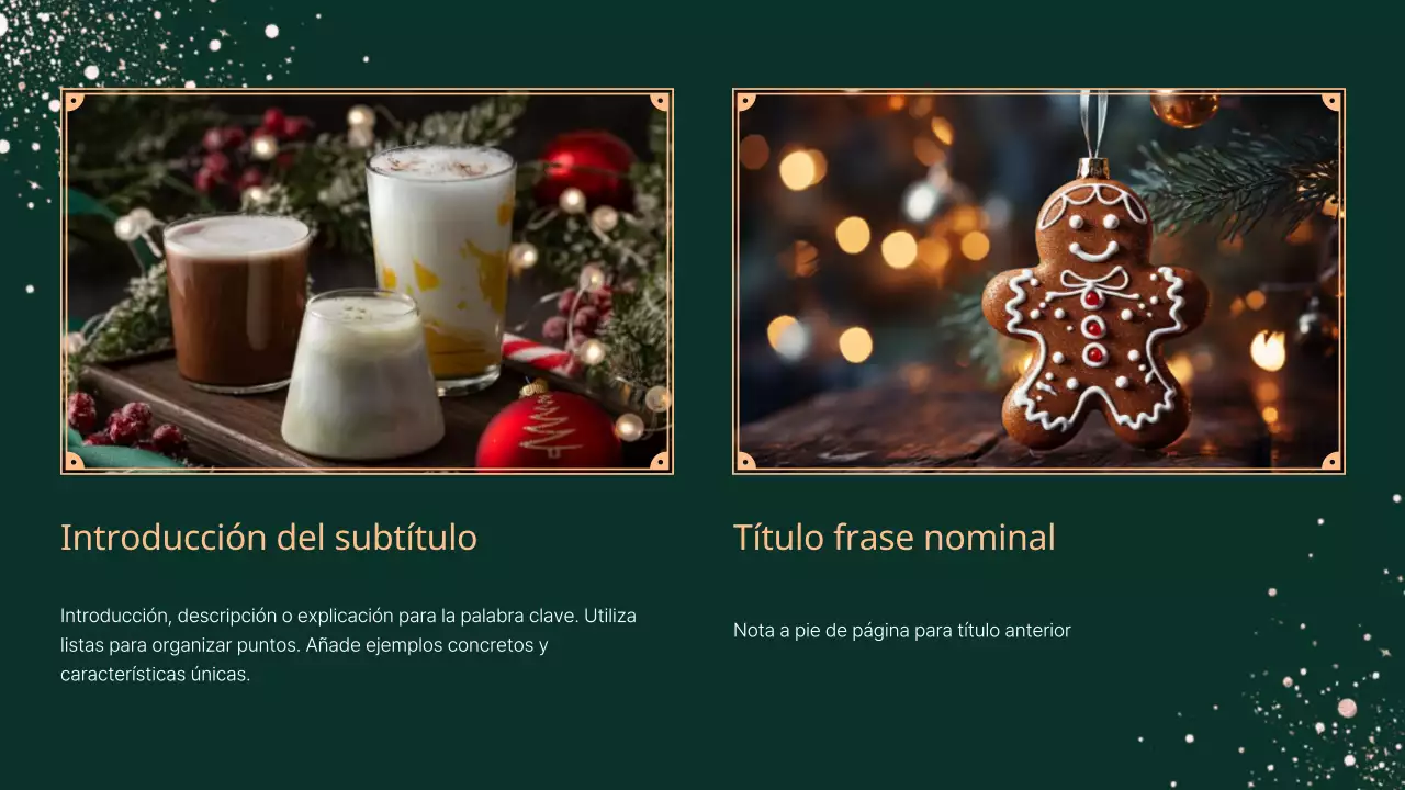 Presentación de concepto navideño con clase sobre fondo caqui