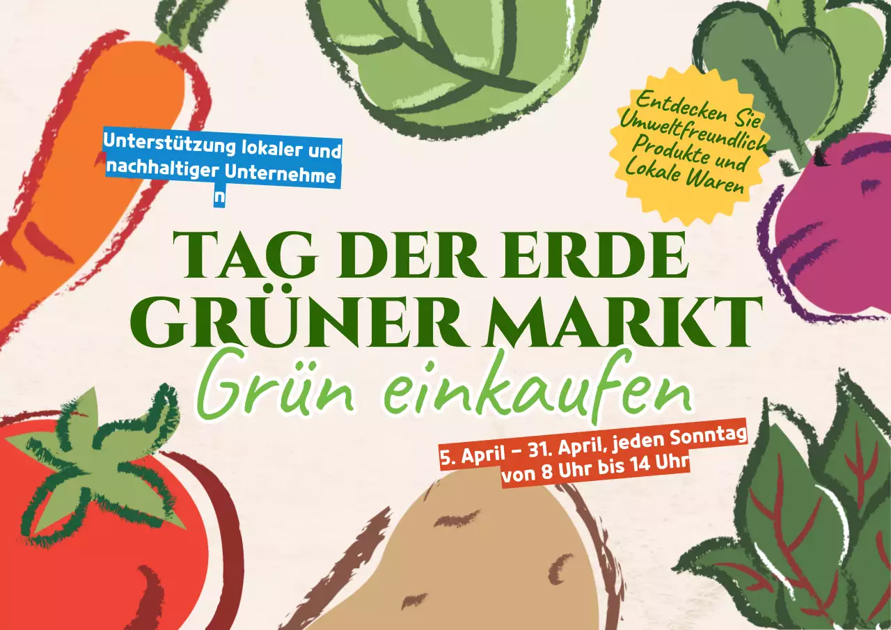 White and Green Simple Green Market Anzeige