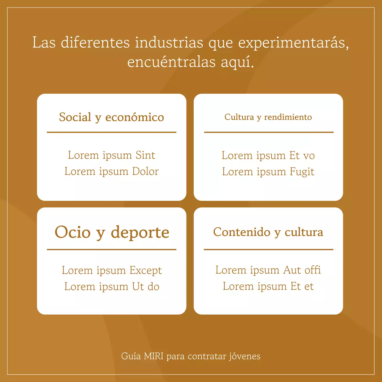 Una sencilla campaña de contratación comunitaria en marrón y marfil