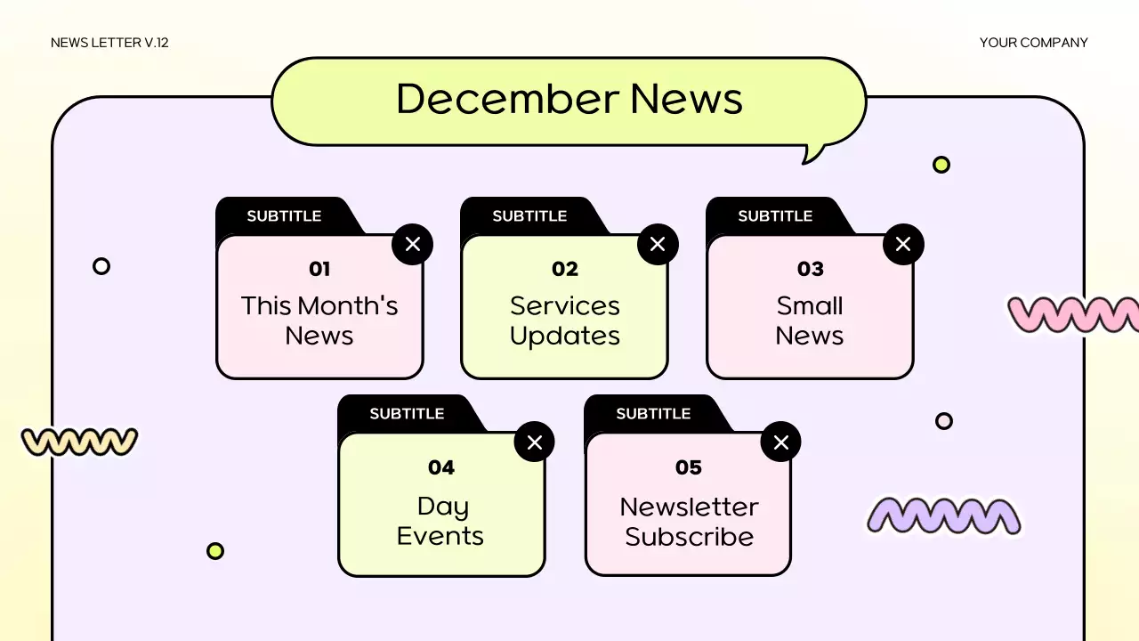 Pastel Minimal 이벤트 뉴스레터 프레젠테이션