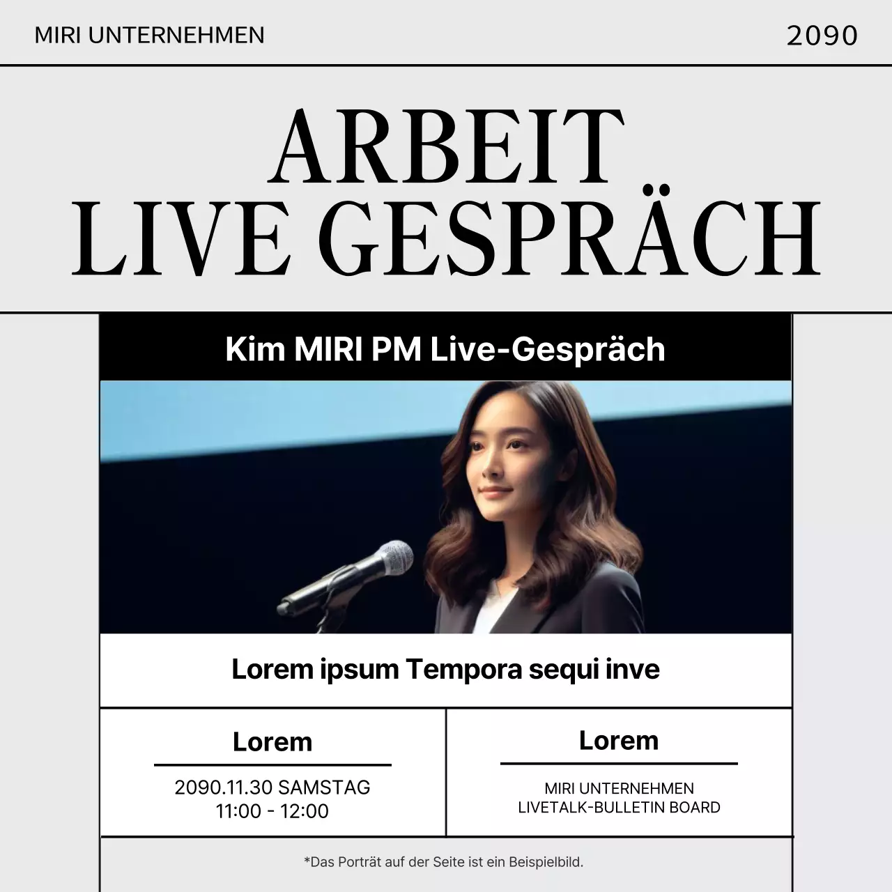 Werbung für ein einfaches Wanderkonzert in Gelb und Schwarz