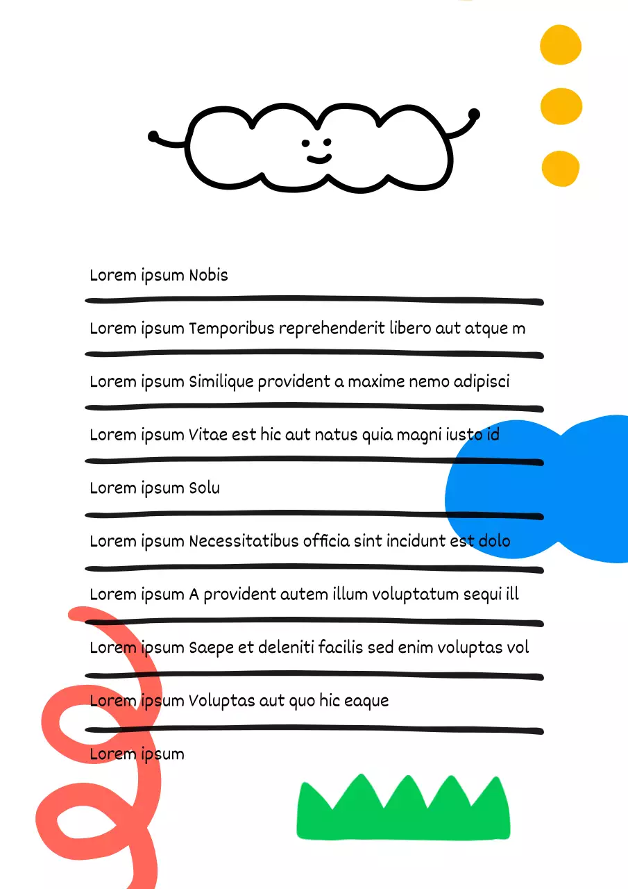 Einfaches illustriertes Briefpapier in Rot und Blau