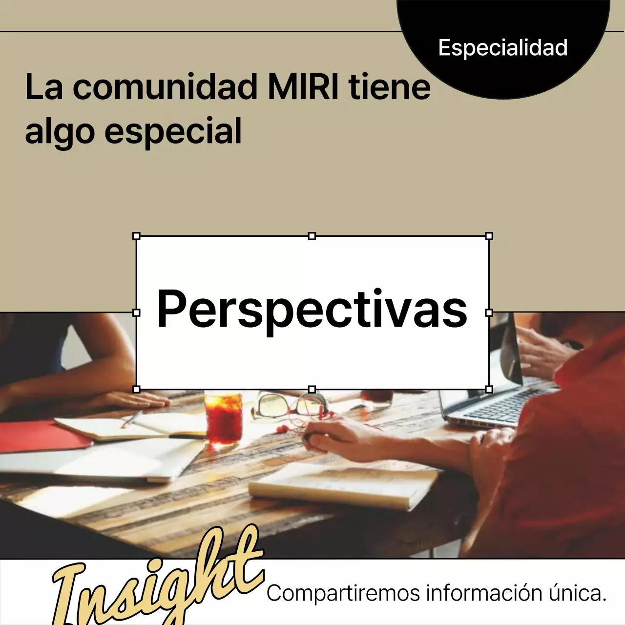 Promover una contratación comunitaria moderna en beige y negro