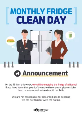 Blue Modern Fridge Announcement