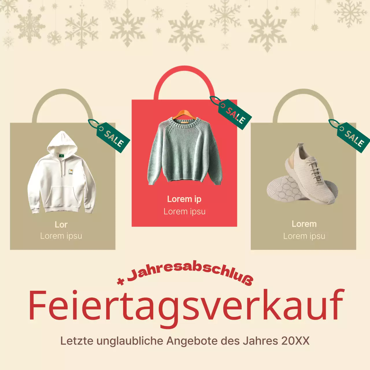 Werbeanzeigen zu Weihnachten in Rot