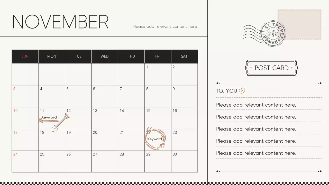 베이지 미니멀 캘린더 플래너 프레젠테이션