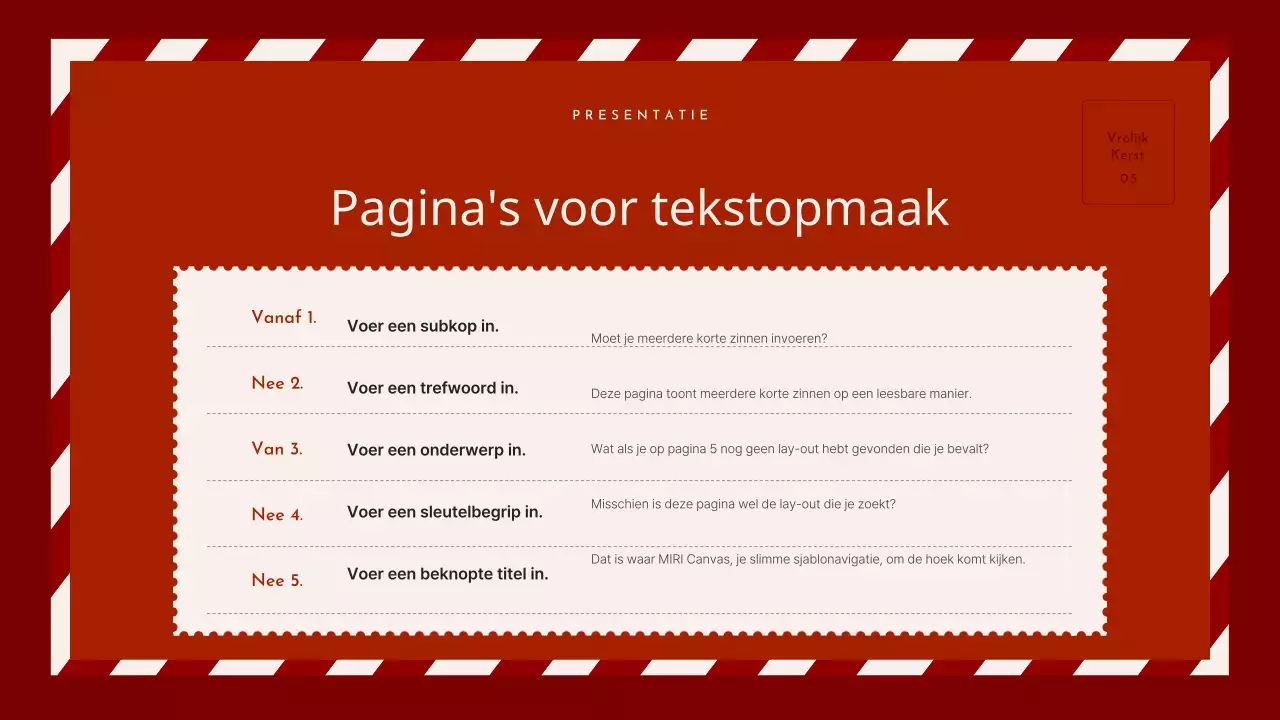Een gezellige kerst evenementenplanner in rood en beige