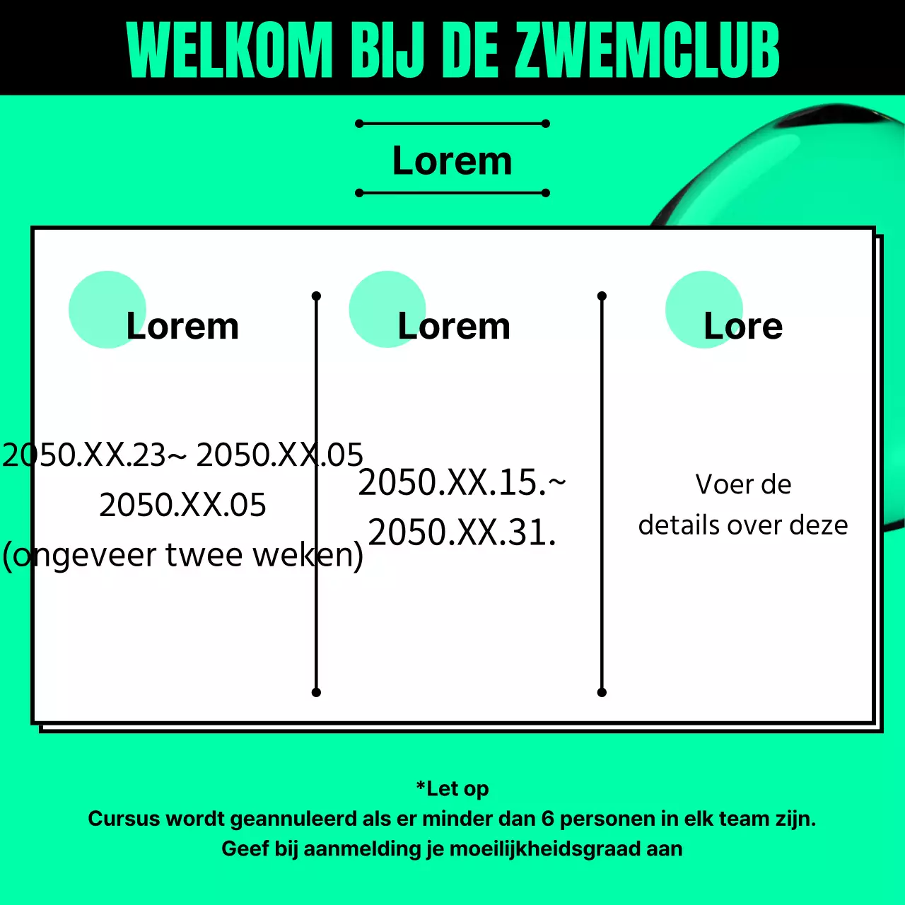 Promoot de werving van zwemclubs met de groen-zwarte trend