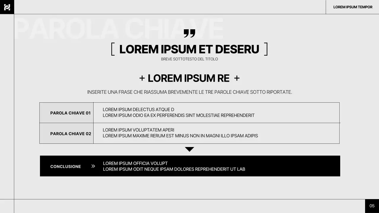 Relazione semplice, grigia e nera, layout comune