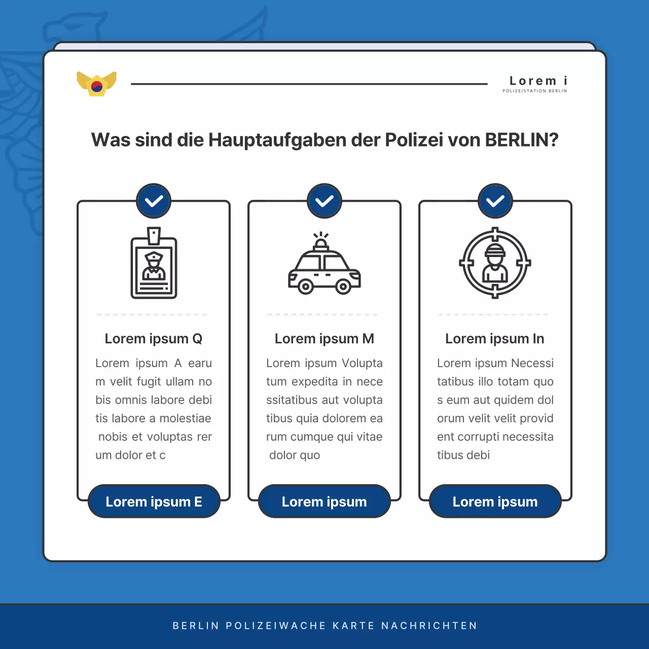 Standard-Newsletter der Polizeidienststelle in Blau und Marineblau