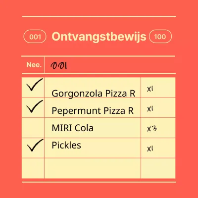 Trendy oranje en gele notitieblokjes voor restaurantbonnen