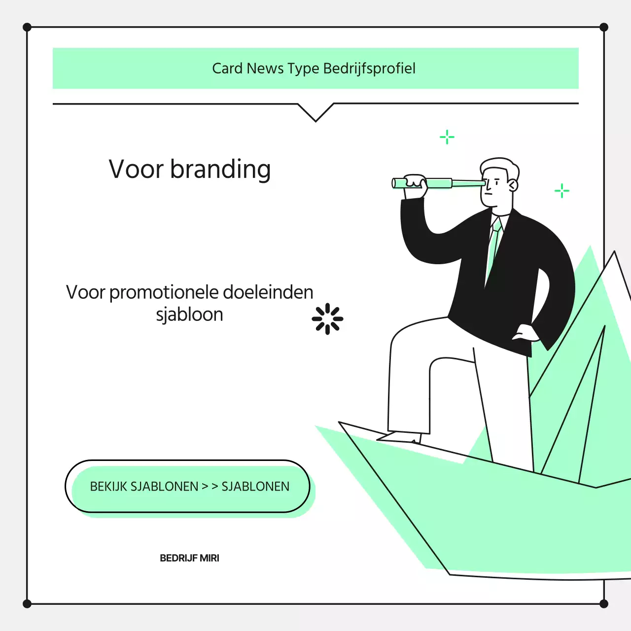 Minimalistisch promotioneel bedrijfsbriefhoofd in chartreuse en zwart