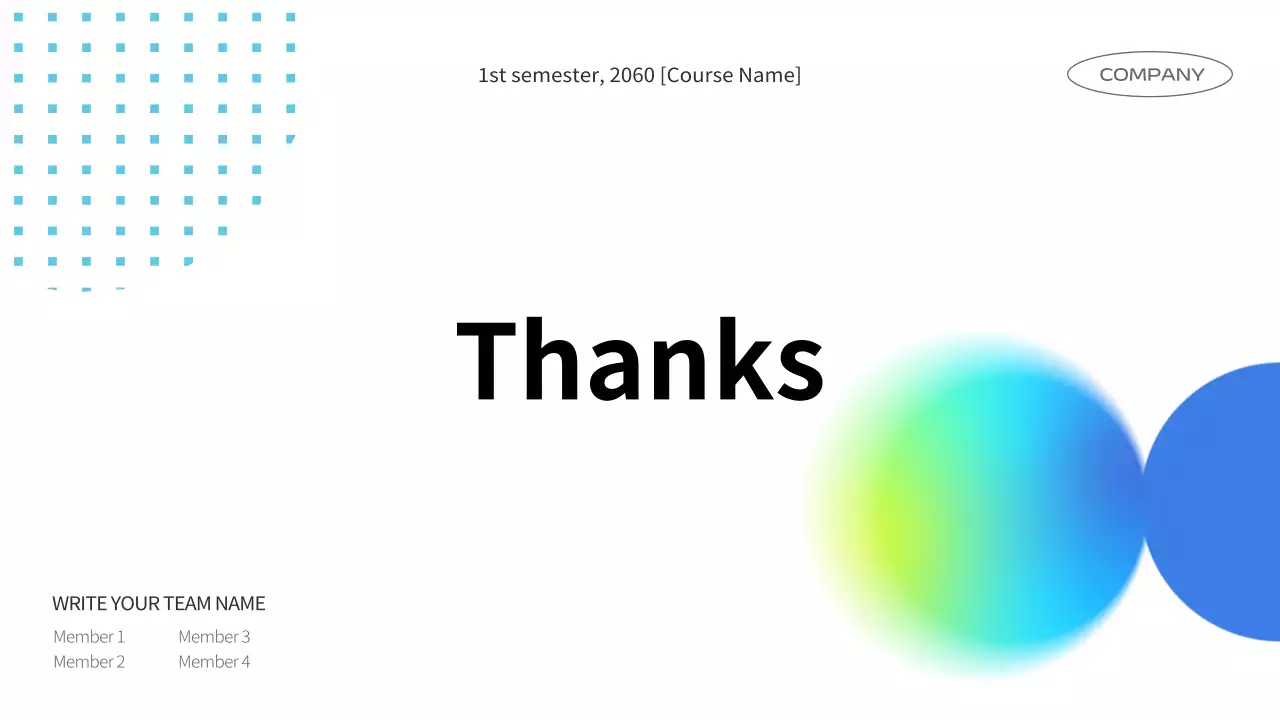 A trendy business school assignment with a clean layout and a variety of graphs and charts, accented with colored shapes and gradient graphic sources.