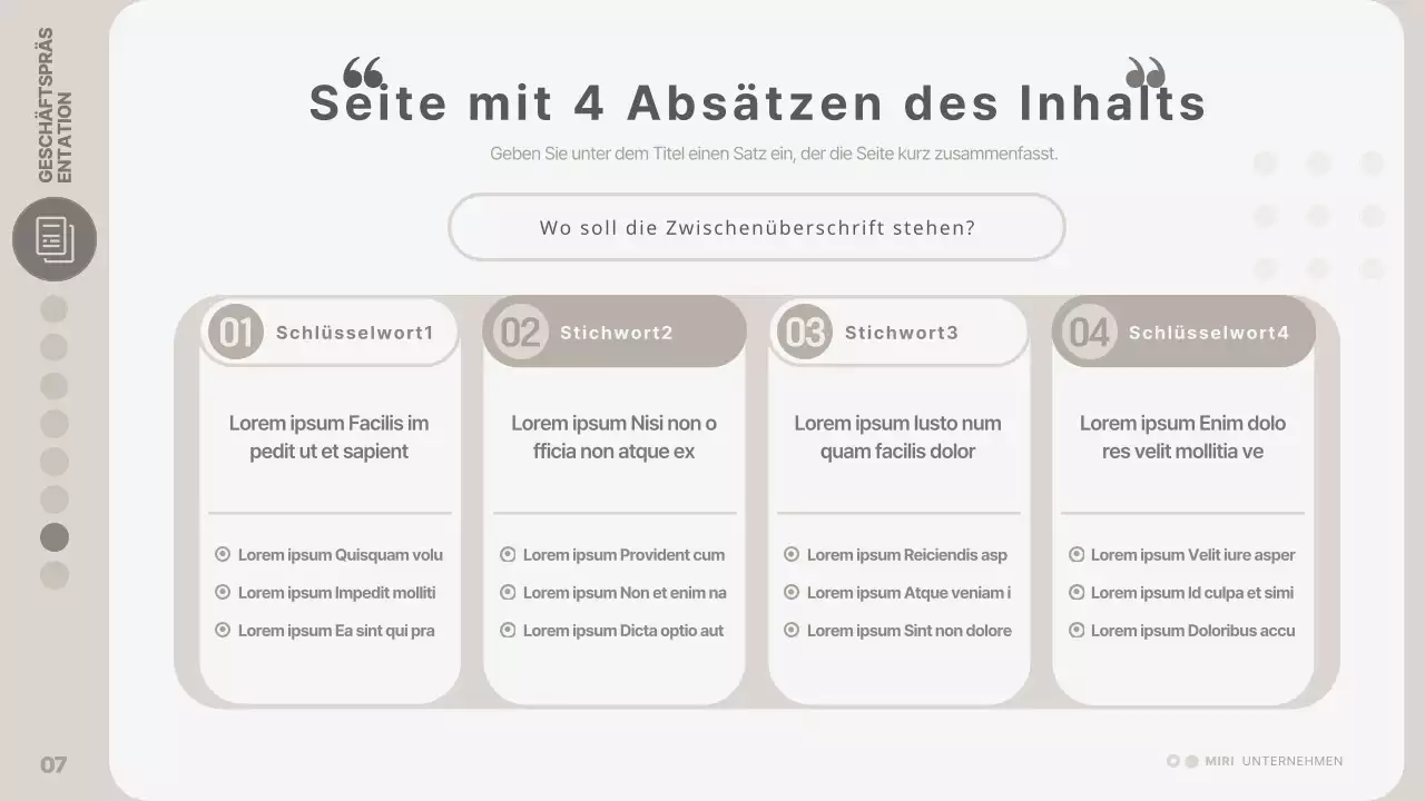 Moderner Layout-Bericht in Beige und Grau