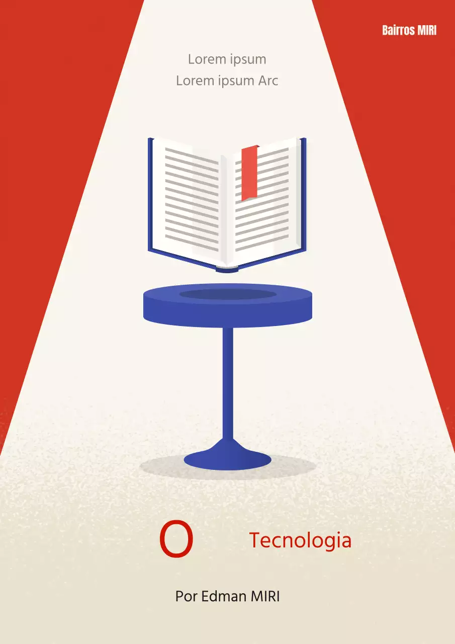 Capa técnica simples e de leitura rápida em vermelho e azul