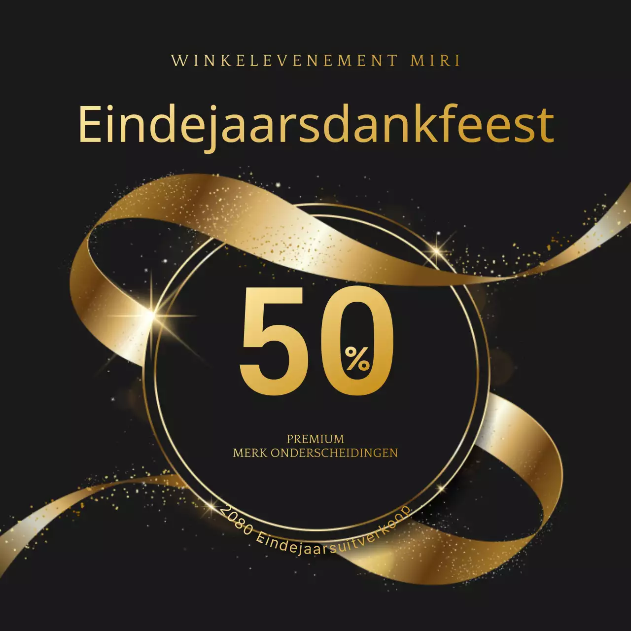 Maak reclame voor een luxe eindejaarsuitreiking in goud en zwart