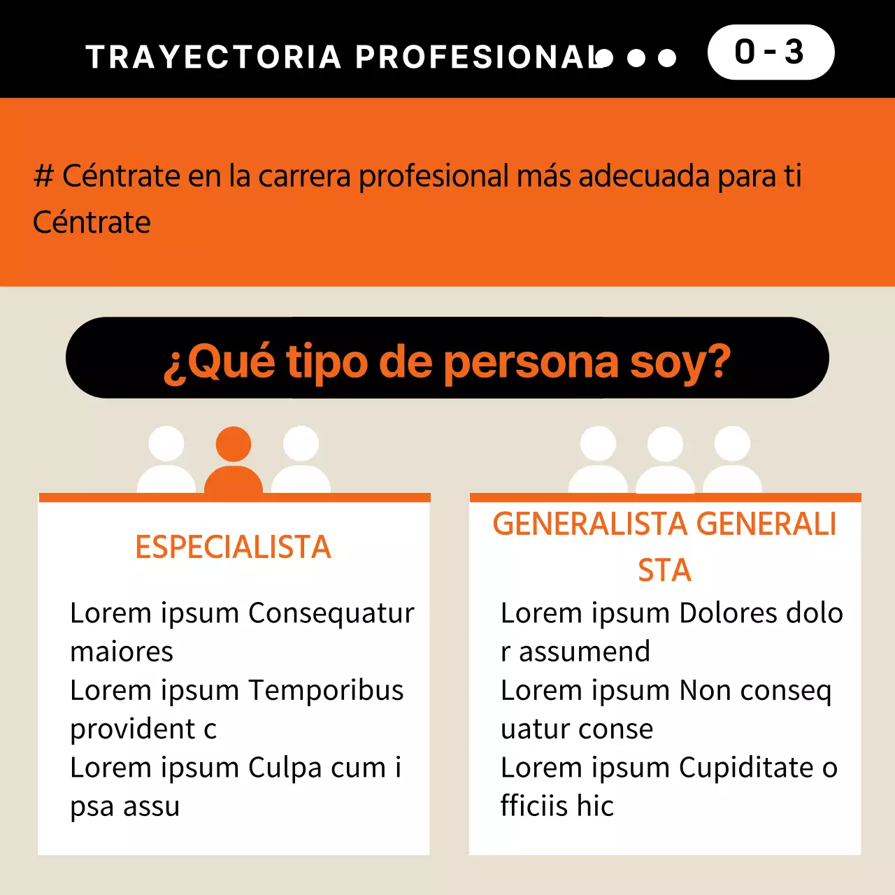 Plan de empresa sencillo en naranja y beige