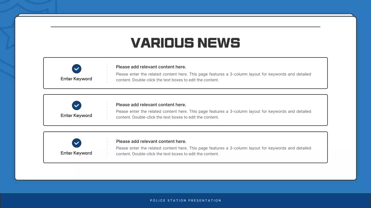Blue Modern Police Newsletter Presentation