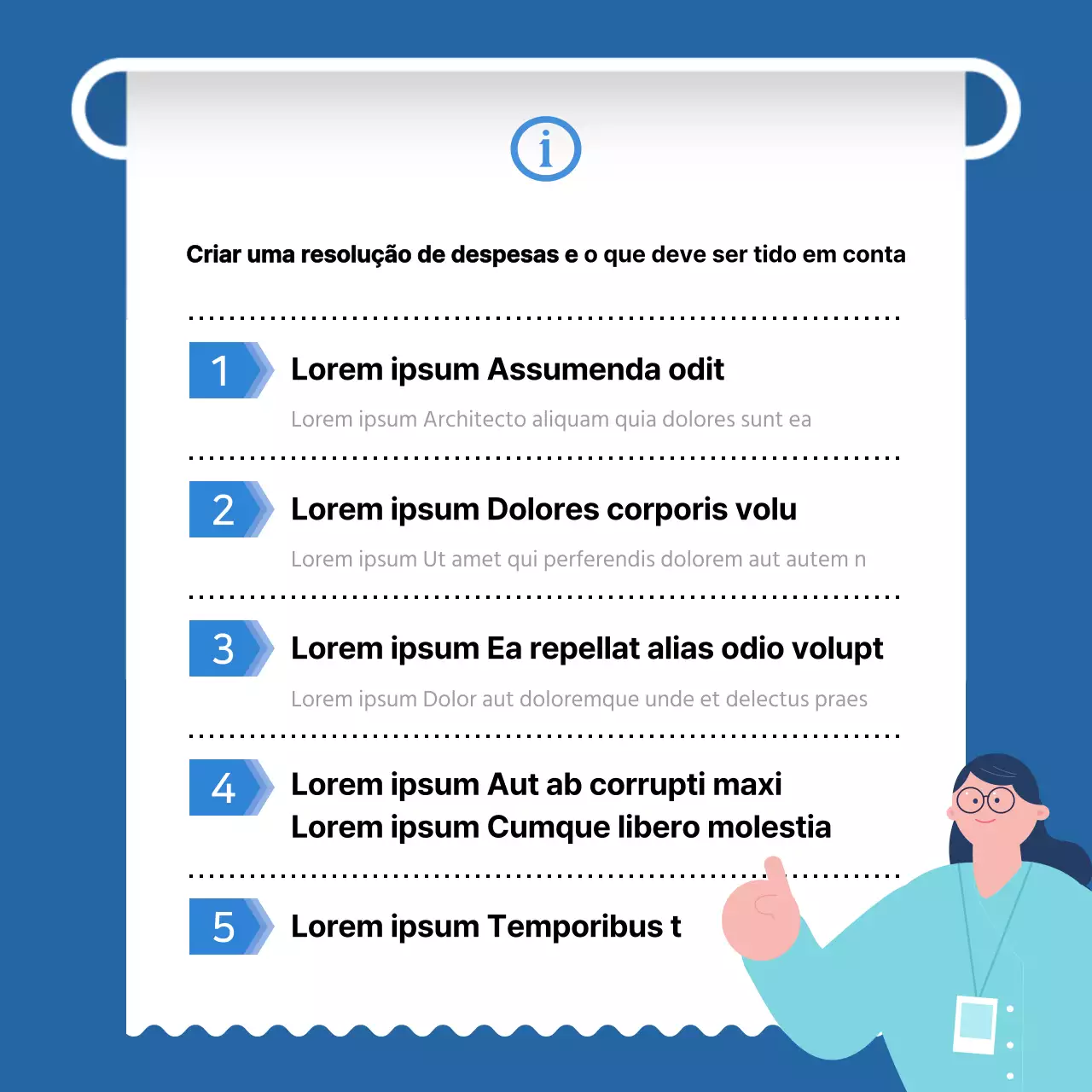 Anúncio do AR sobre as despesas com recibos modernos a azul