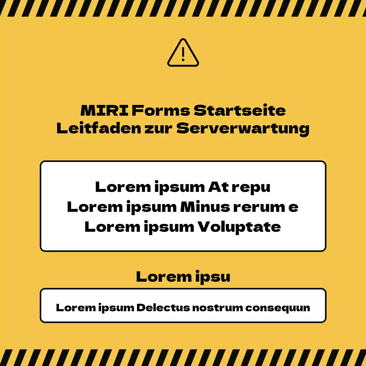 Ein minimalistischer, schwarz-gelber Leitfaden für Störungsmeldungen