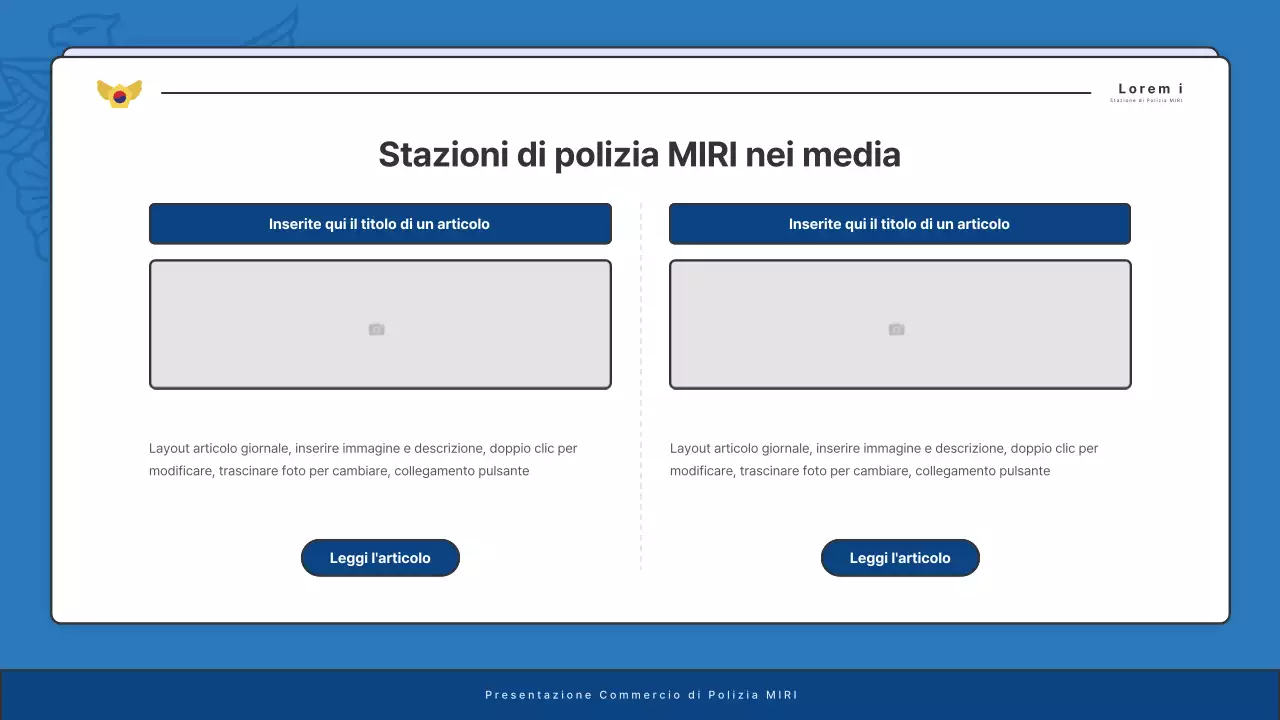 Affissioni di default del bollettino della stazione di polizia in blu e blu navy