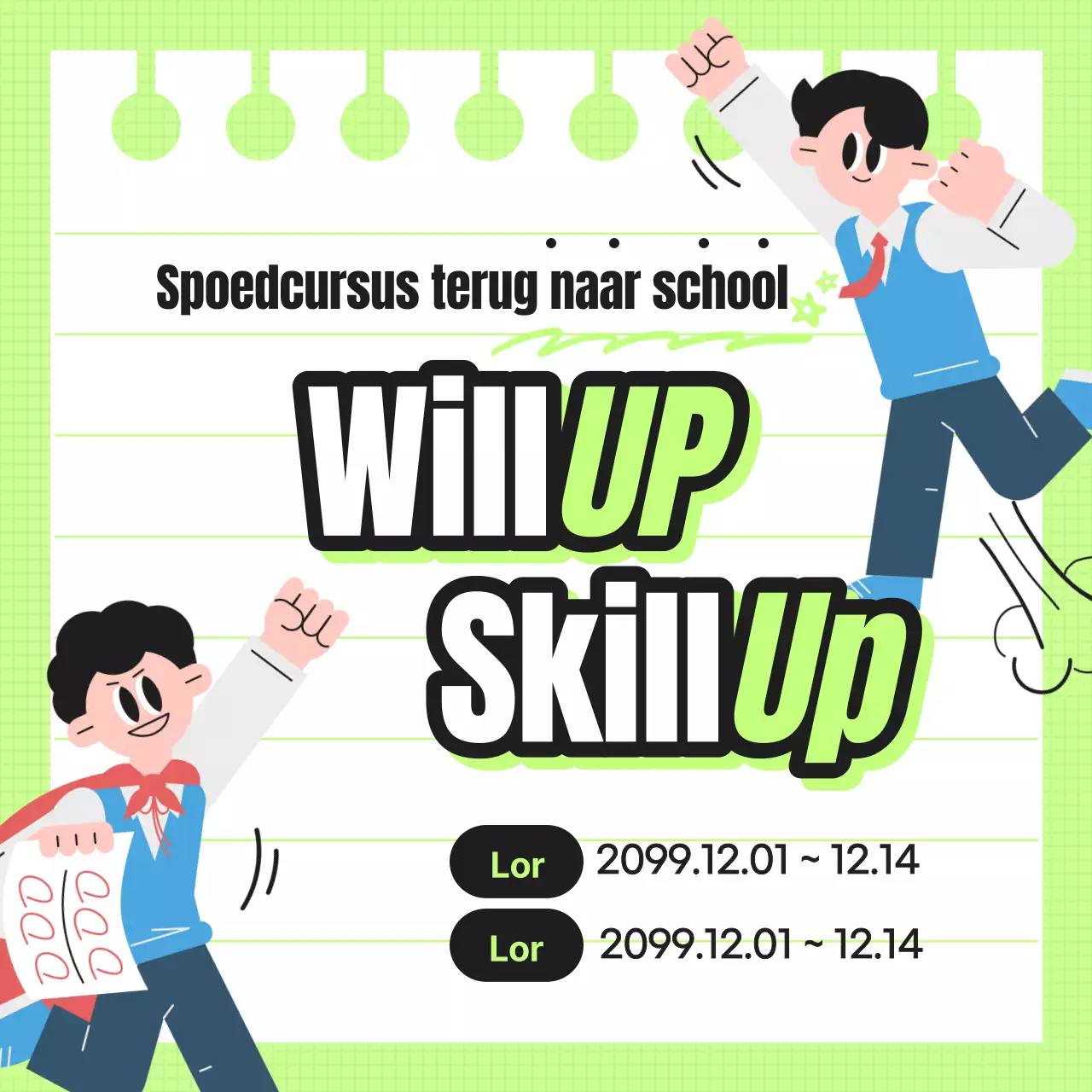 Promoot back-to-school specials met limoengroene accenten