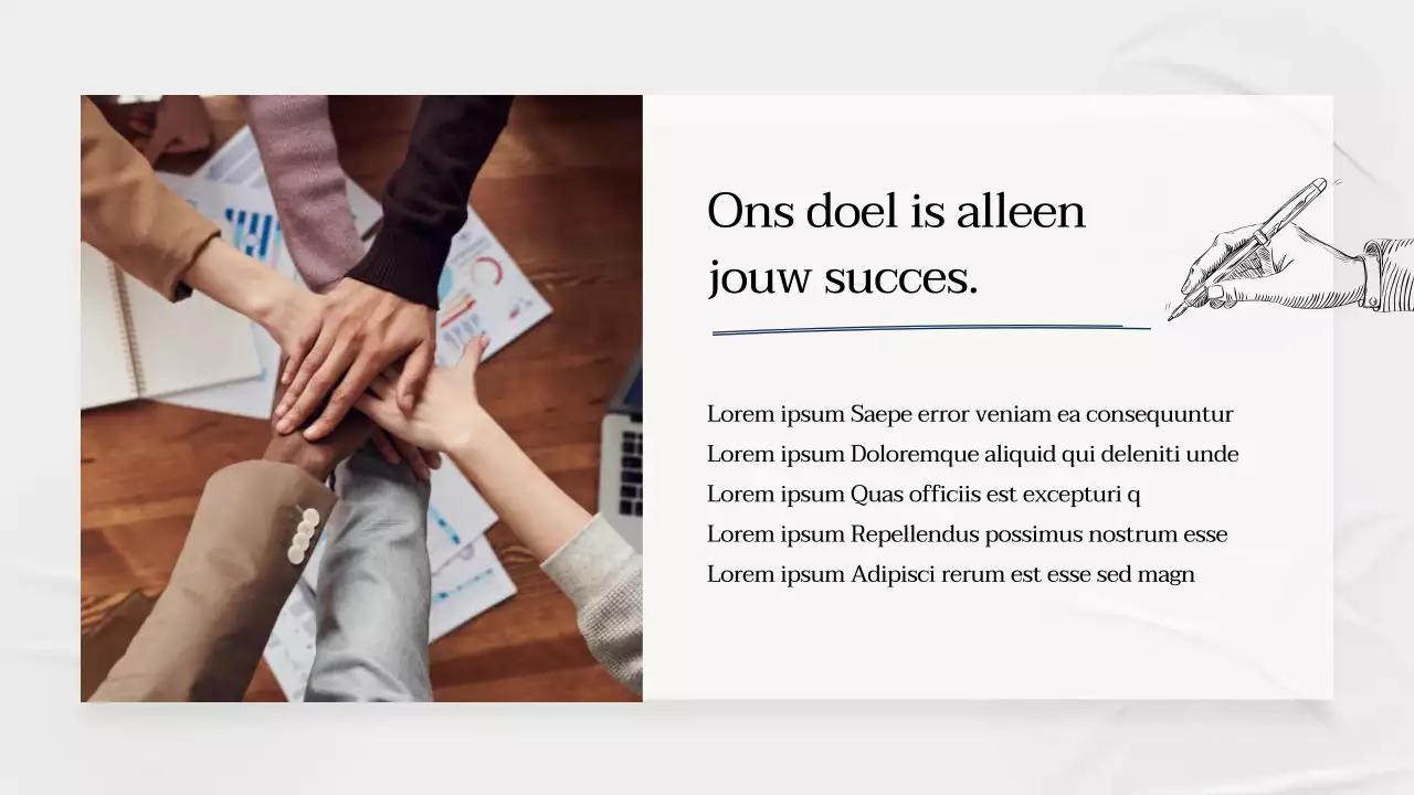 Een eenvoudig, grijs, verhalend bedrijfsprofiel