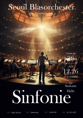 Werbung für ein klassisches Konzert in Schwarz-Weiß