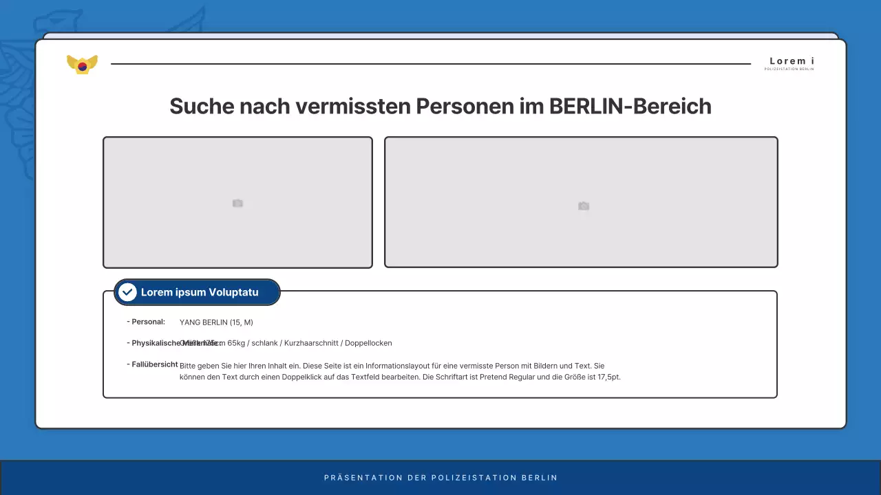 Standard-Newsletter der Polizeidienststelle in Blau und Marineblau