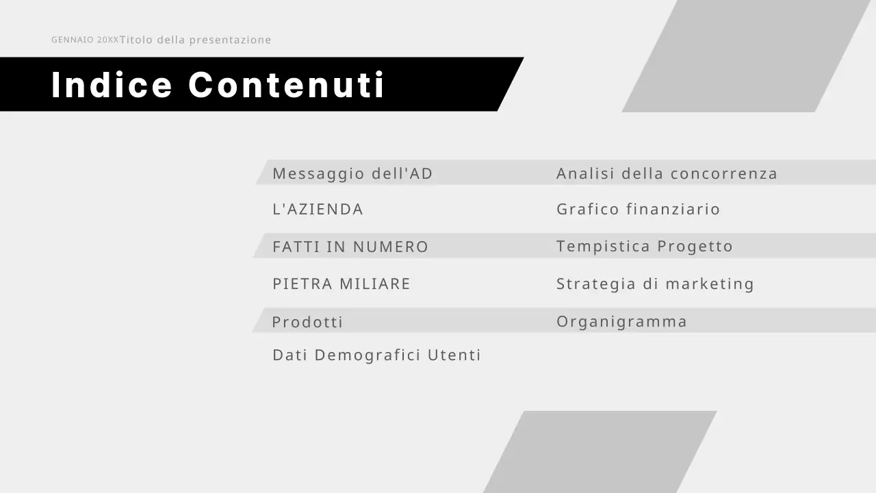 Proposta commerciale moderna in bianco e nero