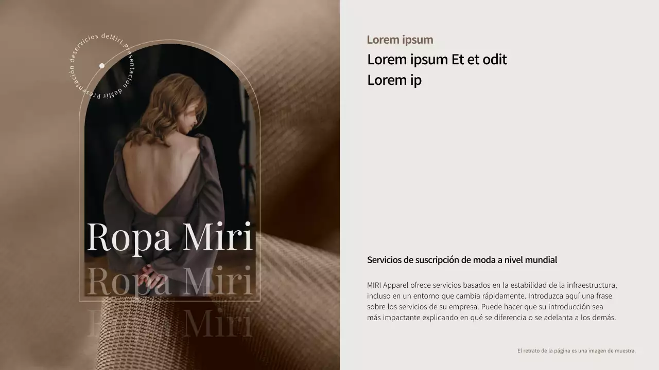 Moderno folleto de servicios corporativos en beige y marrón