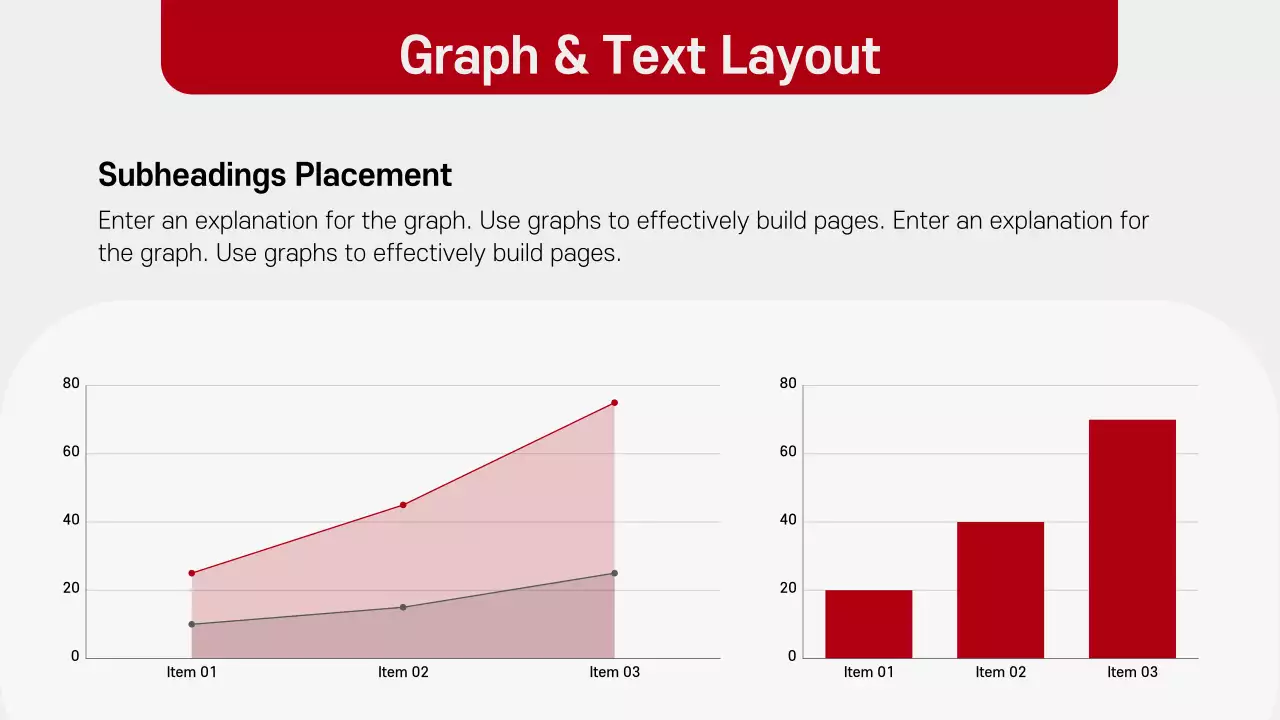A simple red and gray layout report