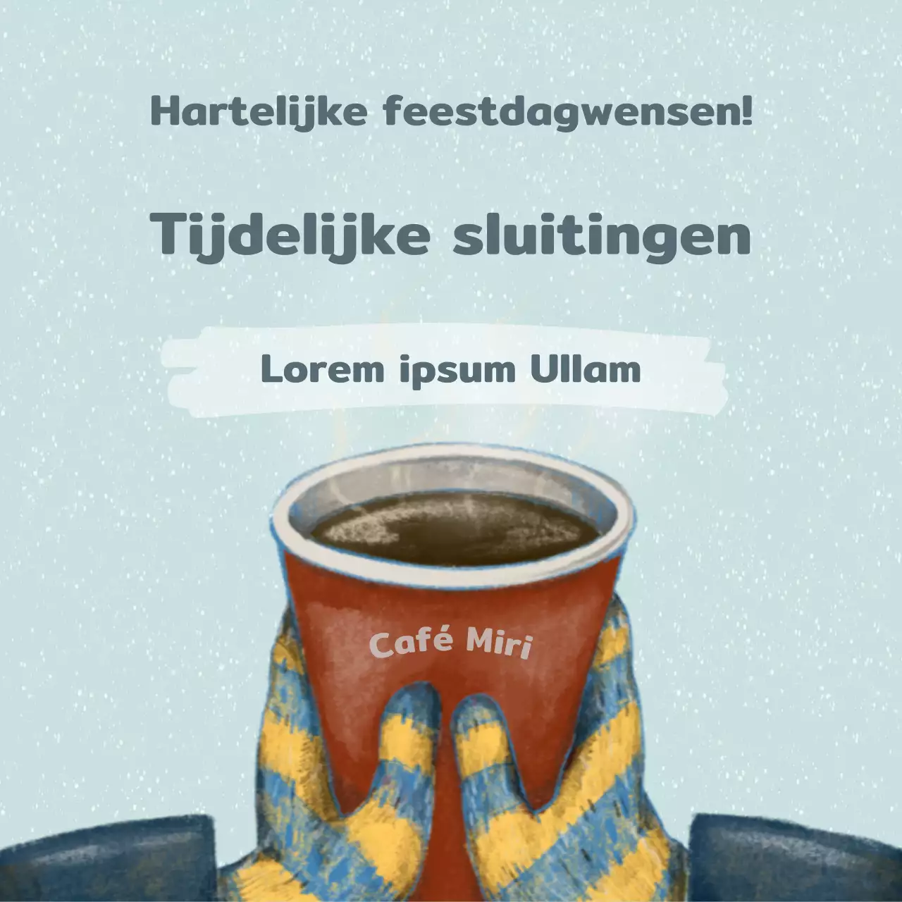 Een mooie wintermededeling in lichtblauw